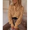 imagePRETTYGARDEN Womens Dressy Casual Lace Blouse Long Sleeve Button Up Shirts Tops Fall Fashion ClothesKhaki