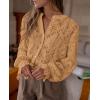 imagePRETTYGARDEN Womens Dressy Casual Lace Blouse Long Sleeve Button Up Shirts Tops Fall Fashion ClothesKhaki