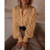 imagePRETTYGARDEN Womens Dressy Casual Lace Blouse Long Sleeve Button Up Shirts Tops Fall Fashion ClothesKhaki