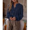 imagePRETTYGARDEN Womens Dressy Casual Lace Blouse Long Sleeve Button Up Shirts Tops Fall Fashion ClothesNavy