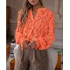 imagePRETTYGARDEN Womens Dressy Casual Lace Blouse Long Sleeve Button Up Shirts Tops Fall Fashion ClothesOrange