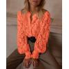 imagePRETTYGARDEN Womens Dressy Casual Lace Blouse Long Sleeve Button Up Shirts Tops Fall Fashion ClothesOrange