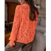 imagePRETTYGARDEN Womens Dressy Casual Lace Blouse Long Sleeve Button Up Shirts Tops Fall Fashion ClothesOrange