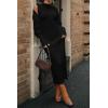 imagePRETTYGARDEN Womens Fall 2 Piece Outfits Bodycon Maxi Tank Pullover Sweater Dress And Long Sleeve Cropped Cardigan Knit SetsBlack