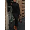 imagePRETTYGARDEN Womens Fall 2 Piece Outfits Bodycon Maxi Tank Pullover Sweater Dress And Long Sleeve Cropped Cardigan Knit SetsBlack