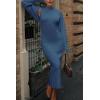 imagePRETTYGARDEN Womens Fall 2 Piece Outfits Bodycon Maxi Tank Pullover Sweater Dress And Long Sleeve Cropped Cardigan Knit SetsBlue