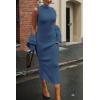 imagePRETTYGARDEN Womens Fall 2 Piece Outfits Bodycon Maxi Tank Pullover Sweater Dress And Long Sleeve Cropped Cardigan Knit SetsBlue