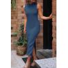 imagePRETTYGARDEN Womens Fall 2 Piece Outfits Bodycon Maxi Tank Pullover Sweater Dress And Long Sleeve Cropped Cardigan Knit SetsBlue
