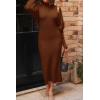 imagePRETTYGARDEN Womens Fall 2 Piece Outfits Bodycon Maxi Tank Pullover Sweater Dress And Long Sleeve Cropped Cardigan Knit SetsCaramel