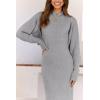imagePRETTYGARDEN Womens Fall 2 Piece Outfits Bodycon Maxi Tank Pullover Sweater Dress And Long Sleeve Cropped Cardigan Knit SetsGrey