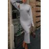 imagePRETTYGARDEN Womens Fall 2 Piece Outfits Bodycon Maxi Tank Pullover Sweater Dress And Long Sleeve Cropped Cardigan Knit SetsGrey