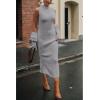 imagePRETTYGARDEN Womens Fall 2 Piece Outfits Bodycon Maxi Tank Pullover Sweater Dress And Long Sleeve Cropped Cardigan Knit SetsGrey
