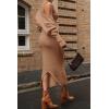 imagePRETTYGARDEN Womens Fall 2 Piece Outfits Bodycon Maxi Tank Pullover Sweater Dress And Long Sleeve Cropped Cardigan Knit SetsKhaki