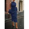 imagePRETTYGARDEN Womens Fall 2 Piece Outfits Bodycon Maxi Tank Pullover Sweater Dress And Long Sleeve Cropped Cardigan Knit SetsNavy