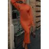 imagePRETTYGARDEN Womens Fall 2 Piece Outfits Bodycon Maxi Tank Pullover Sweater Dress And Long Sleeve Cropped Cardigan Knit SetsOrange