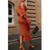 imagePRETTYGARDEN Womens Fall 2 Piece Outfits Bodycon Maxi Tank Pullover Sweater Dress And Long Sleeve Cropped Cardigan Knit SetsOrange