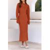 imagePRETTYGARDEN Womens Fall 2 Piece Outfits Bodycon Maxi Tank Pullover Sweater Dress And Long Sleeve Cropped Cardigan Knit SetsOrange