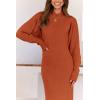 imagePRETTYGARDEN Womens Fall 2 Piece Outfits Bodycon Maxi Tank Pullover Sweater Dress And Long Sleeve Cropped Cardigan Knit SetsOrange