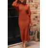 imagePRETTYGARDEN Womens Fall 2 Piece Outfits Bodycon Maxi Tank Pullover Sweater Dress And Long Sleeve Cropped Cardigan Knit SetsOrange