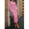 imagePRETTYGARDEN Womens Fall 2 Piece Outfits Bodycon Maxi Tank Pullover Sweater Dress And Long Sleeve Cropped Cardigan Knit SetsPink