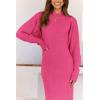 imagePRETTYGARDEN Womens Fall 2 Piece Outfits Bodycon Maxi Tank Pullover Sweater Dress And Long Sleeve Cropped Cardigan Knit SetsRose Red