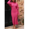 imagePRETTYGARDEN Womens Fall 2 Piece Outfits Bodycon Maxi Tank Pullover Sweater Dress And Long Sleeve Cropped Cardigan Knit SetsRose Red
