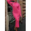 imagePRETTYGARDEN Womens Fall 2 Piece Outfits Bodycon Maxi Tank Pullover Sweater Dress And Long Sleeve Cropped Cardigan Knit SetsRose Red