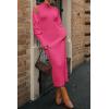 imagePRETTYGARDEN Womens Fall 2 Piece Outfits Bodycon Maxi Tank Pullover Sweater Dress And Long Sleeve Cropped Cardigan Knit SetsRose Red