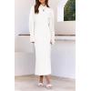 imagePRETTYGARDEN Womens Fall 2 Piece Outfits Bodycon Maxi Tank Pullover Sweater Dress And Long Sleeve Cropped Cardigan Knit SetsWhite