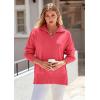 imagePRETTYGARDEN Womens Fall Pullover Oversized Sweaters Casual Long Sleeve Zip Up Lapel V Neck Knitted Winter TopsWatermelon Red