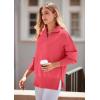 imagePRETTYGARDEN Womens Fall Pullover Oversized Sweaters Casual Long Sleeve Zip Up Lapel V Neck Knitted Winter TopsWatermelon Red