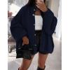 imagePRETTYGARDEN Womens Winter Button Down Cardigan Sweaters Mock Neck Lantern Long Sleeve Chunky Knit Jacket Trendy OuterwearNavy