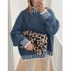imagePRETTYGARDEN Womens Winter Oversized Pullover Sweaters Long Sleeve Mock Neck Chunky Knit Slouchy Jumper TopsGrey Blue