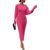imagePRETTYGARDEN Womens Fall 2 Piece Outfits Bodycon Maxi Tank Pullover Sweater Dress And Long Sleeve Cropped Cardigan Knit SetsRose Red