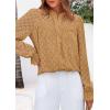 imagePRETTYGARDEN Lace Long Sleeve Tops for Women Eyelet Blouses Dressy Casual Hollow Out Button Down Shirts Spring Fashion 2025Khaki