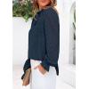 imagePRETTYGARDEN Lace Long Sleeve Tops for Women Eyelet Blouses Dressy Casual Hollow Out Button Down Shirts Spring Fashion 2025Navy