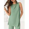 imagePRETTYGARDEN Womens 2 Piece Lounge Set 2025 Summer Casual Loose Tank Top Wide Leg Pants Matching Travel Outfits TracksuitBean Green