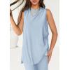 imagePRETTYGARDEN Womens 2 Piece Lounge Set 2025 Summer Casual Loose Tank Top Wide Leg Pants Matching Travel Outfits TracksuitLight Blue