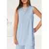 imagePRETTYGARDEN Womens 2 Piece Lounge Set 2025 Summer Casual Loose Tank Top Wide Leg Pants Matching Travel Outfits TracksuitLight Blue