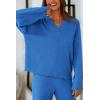imagePRETTYGARDEN Womens 2 Piece Pullover Sweater Set Oversized V Neck Top Wide Leg Pants Fall Winter Fuzzy Lounge OutfitBrilliant Blue