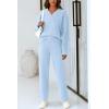imagePRETTYGARDEN Womens 2 Piece Pullover Sweater Set Oversized V Neck Top Wide Leg Pants Fall Winter Fuzzy Lounge OutfitSky Blue