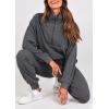 imagePRETTYGARDEN Womens 2 Piece Sweatsuits Set Long Sleeve Half Zip Pullover Sweatshirt Joggers Sweatpants Fall Outfits TracksuitDark Grey