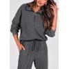 imagePRETTYGARDEN Womens 2 Piece Sweatsuits Set Long Sleeve Half Zip Pullover Sweatshirt Joggers Sweatpants Fall Outfits TracksuitDark Grey