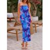 imagePRETTYGARDEN Womens 2025 Summer Floral Bodycon Maxi Dresses Ribbed Strapless Tube Casual Boho Party Long DressFloral Blue Pink