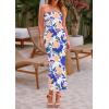 imagePRETTYGARDEN Womens 2025 Summer Floral Bodycon Maxi Dresses Ribbed Strapless Tube Casual Boho Party Long DressFloral White Blue