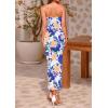 imagePRETTYGARDEN Womens 2025 Summer Floral Bodycon Maxi Dresses Ribbed Strapless Tube Casual Boho Party Long DressFloral White Blue