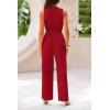 imagePRETTYGARDEN Womens Summer 2 Piece Outfits Ribbed Knit Lounge Sets Tracksuit Sleeveless Crop Tank Tops Wide Leg Casual PantsRed