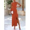 imagePRETTYGARDEN Womens Summer Bodycon Maxi Dress 2025 Sleeveless Ruffle Mermaid Cocktail Wedding Guest Formal Long DressesBrick Red