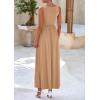 imagePRETTYGARDEN Womens Summer Bodycon Maxi Dress 2025 Sleeveless Ruffle Mermaid Cocktail Wedding Guest Formal Long DressesKhaki