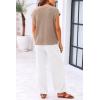 imagePRETTYGARDEN Womens Two Piece Outfits Sweater Sets Knit Pullover Tops And High Waisted Pants Matching Tracksuit Sweatsuit SetButton Khaki Beige White
